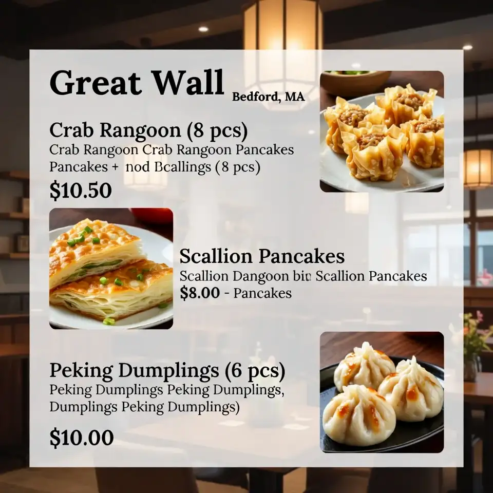 Great-Wall-Bedford-MA-Menu-And-Prices